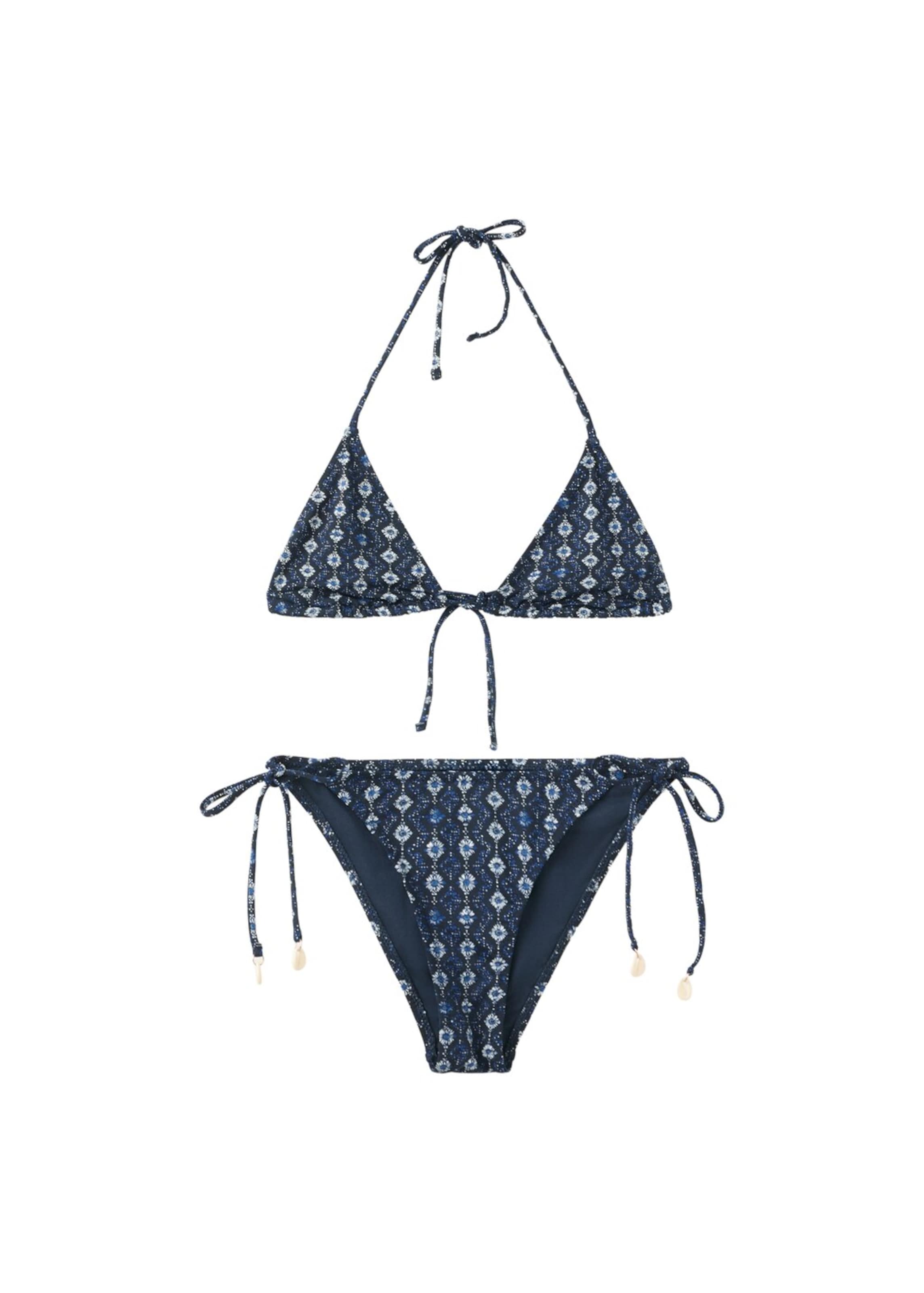 MANGO TEEN Triangle Bikini 'Indian' in Blue: front