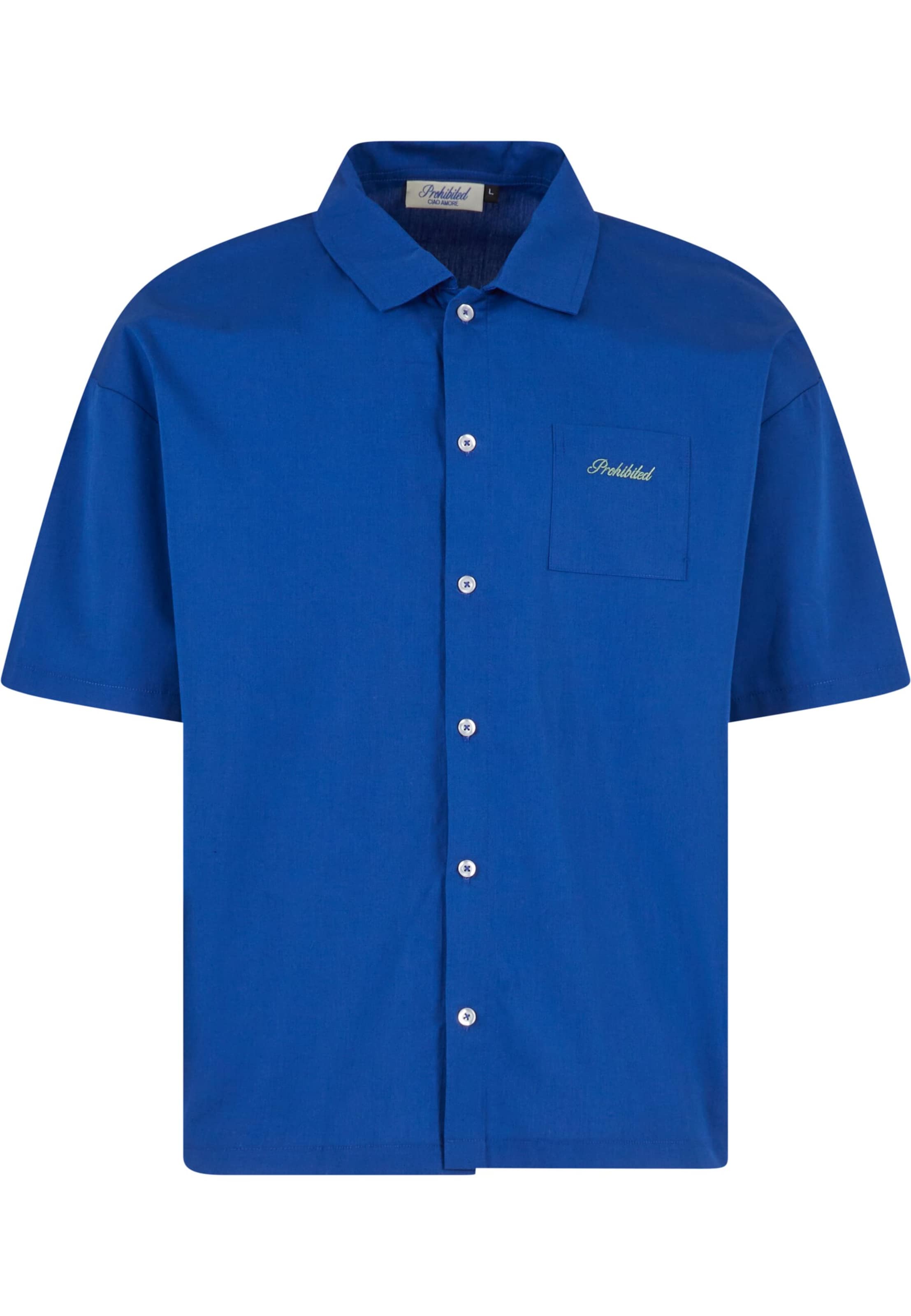 Prohibited Comfort Fit Hemd 'Ciao Amore' in Blau: Vorderseite