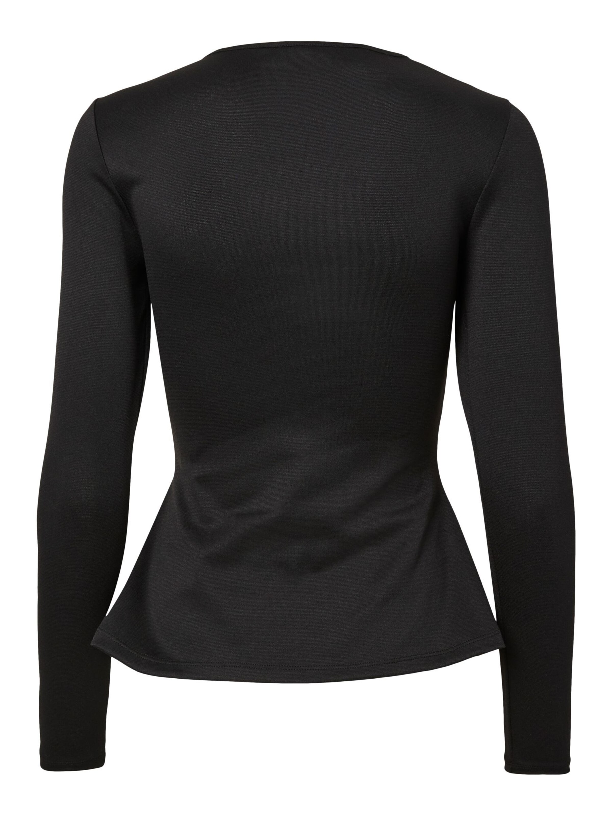 PIECES Shirt 'PCLUCCI PEPLUM' in Zwart