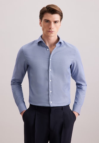 Coupe slim Chemise business 'Schwarze Rose' SEIDENSTICKER en bleu : devant