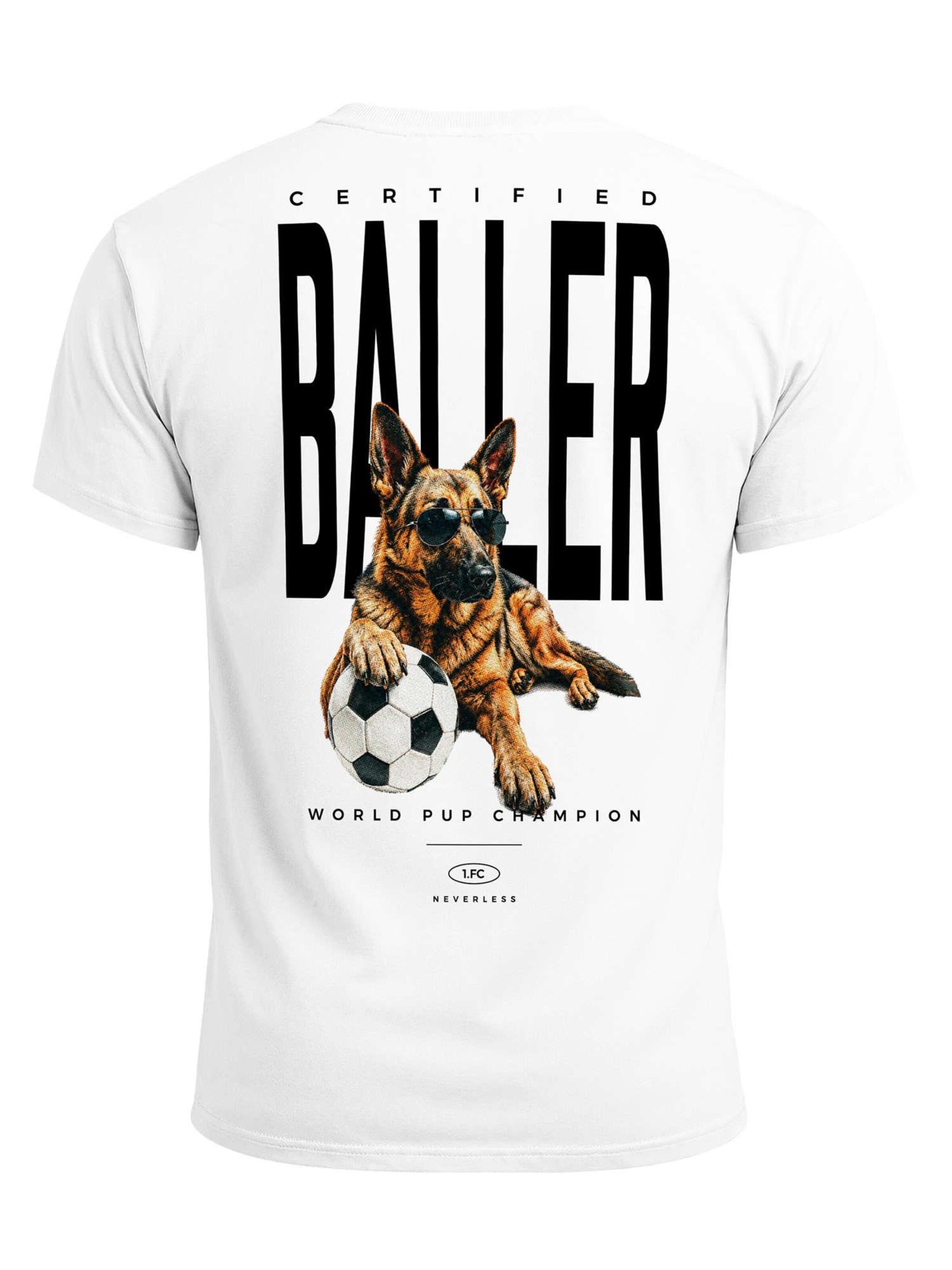 Neverless Shirt 'Pub Champion'‌‌ in Weiß: Vorderseite