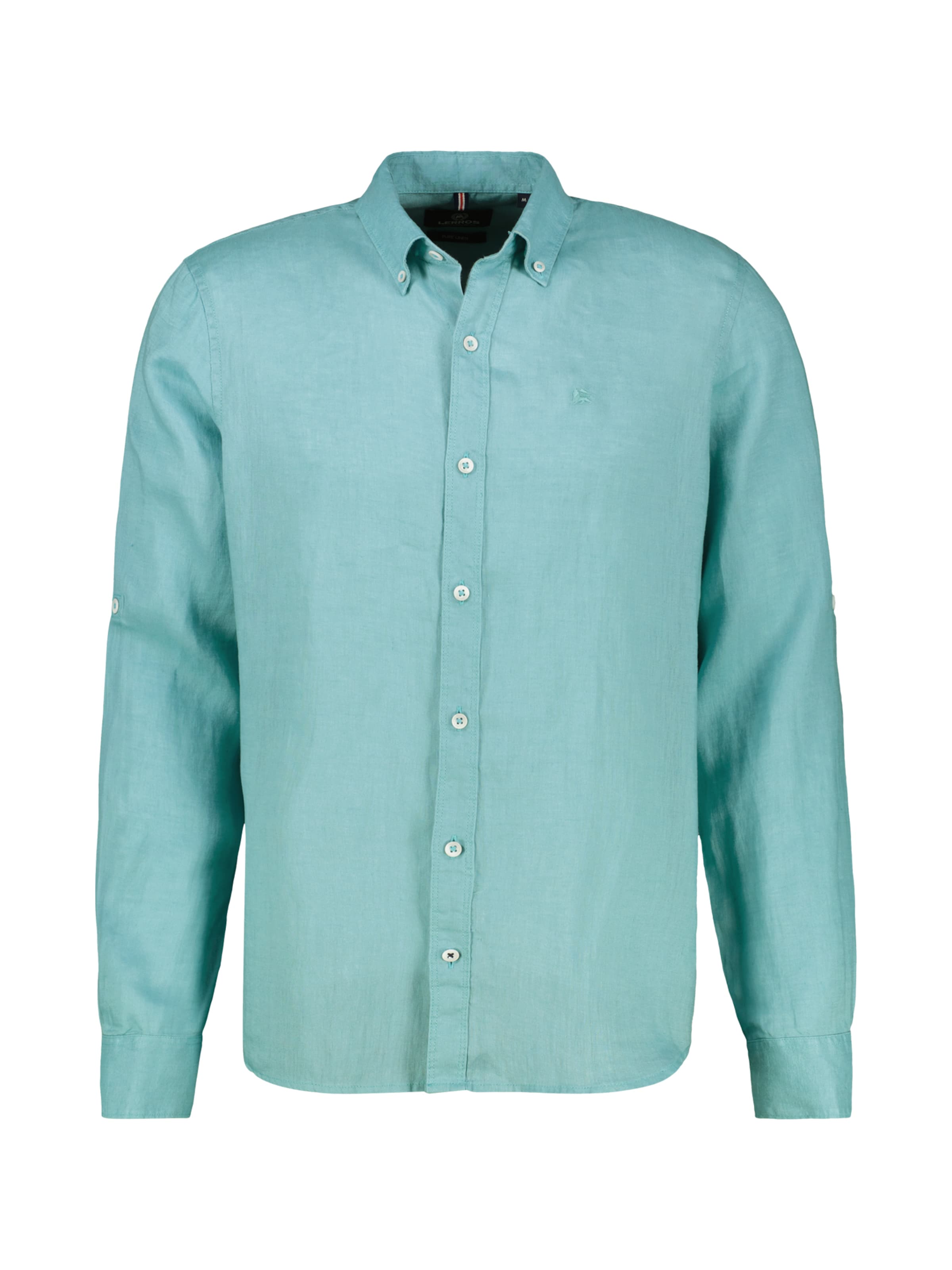 LERROS Regular Fit Herrenhemd in Leinen-Baumwoll-Blend in Blau: Vorderseite