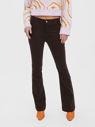 VERO MODA Flared Pants 'Peachy' in Brown: front