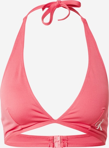 Triangle Hauts de bikini Calvin Klein Swimwear en rose : devant