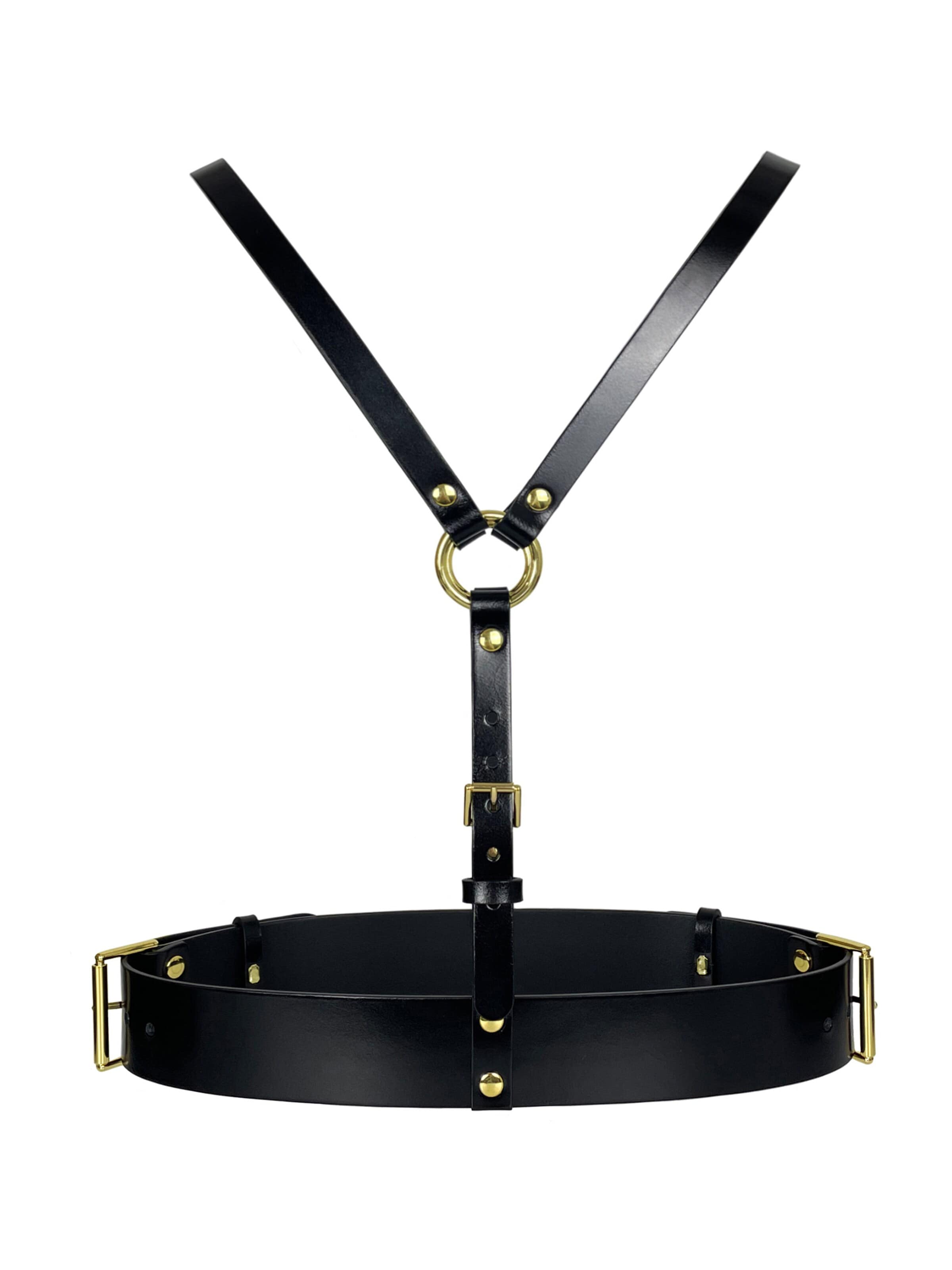 Haute Cuir Gürtel 'Prestige Harness'‌‌‌‌‌‌ in Schwarz: Vorderseite