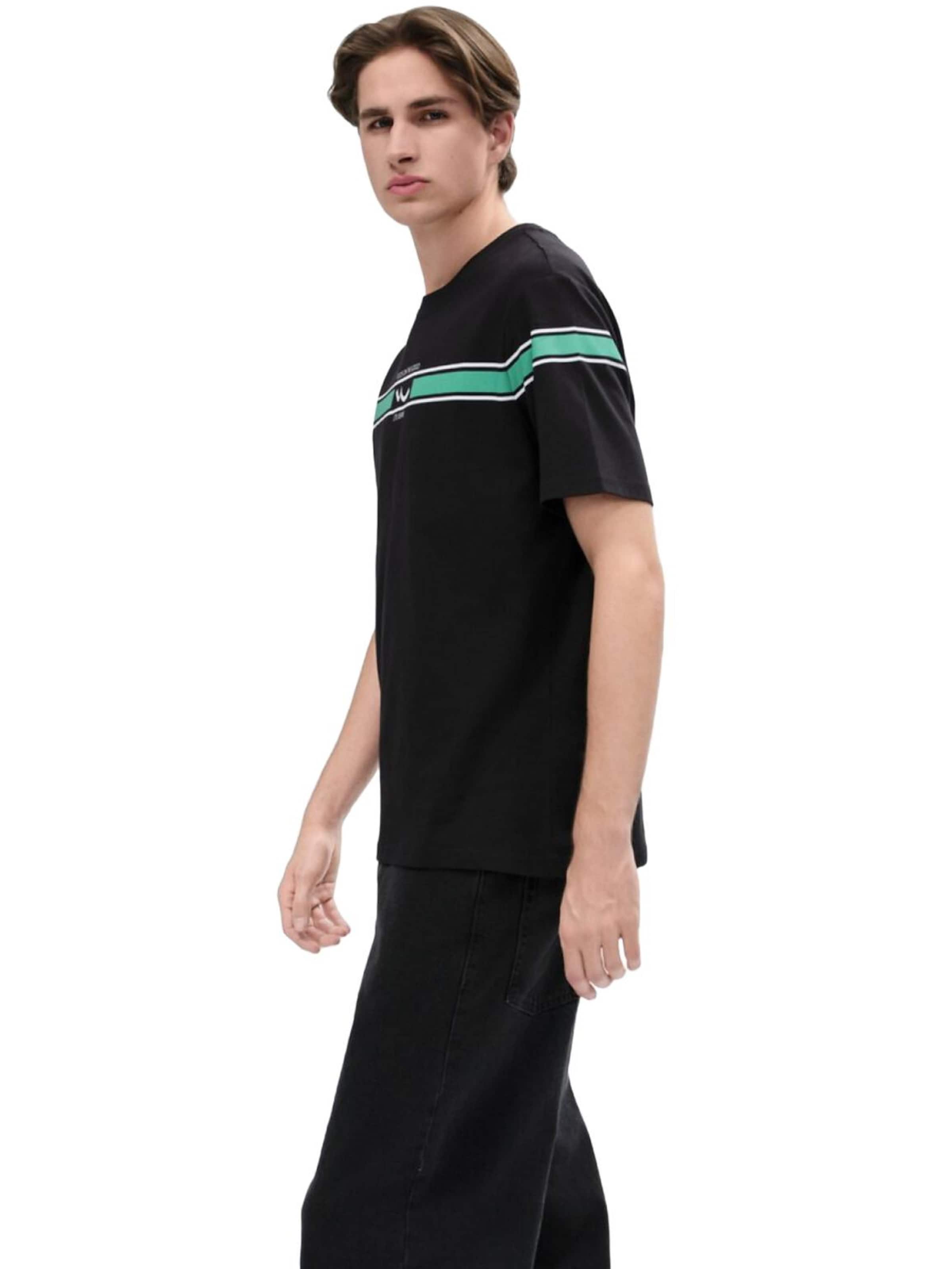 Maglietta 'LTB Jeans Herren-T-Shirt mit Streifen und Logo' di LTB Jeans in nero