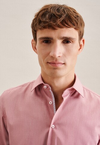 SEIDENSTICKER Slim fit Overhemd 'Patch3' in Roze