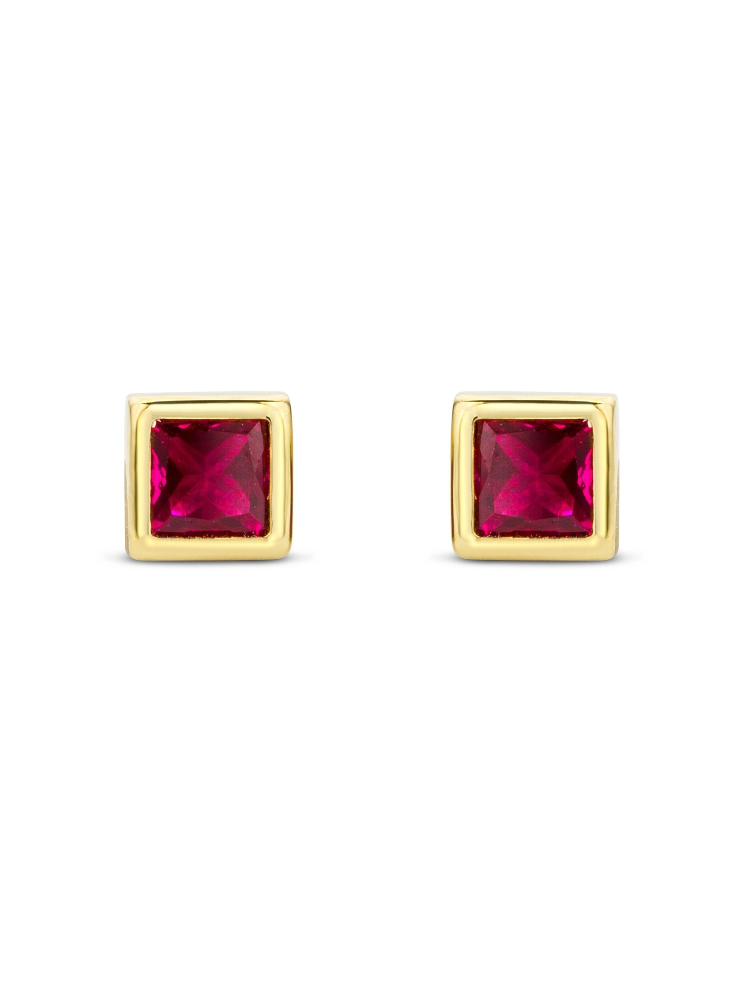 DIAMANT LETERNEL Earrings 'Ohrringe aus 375 Gelbgold mit Rubin' in Gold