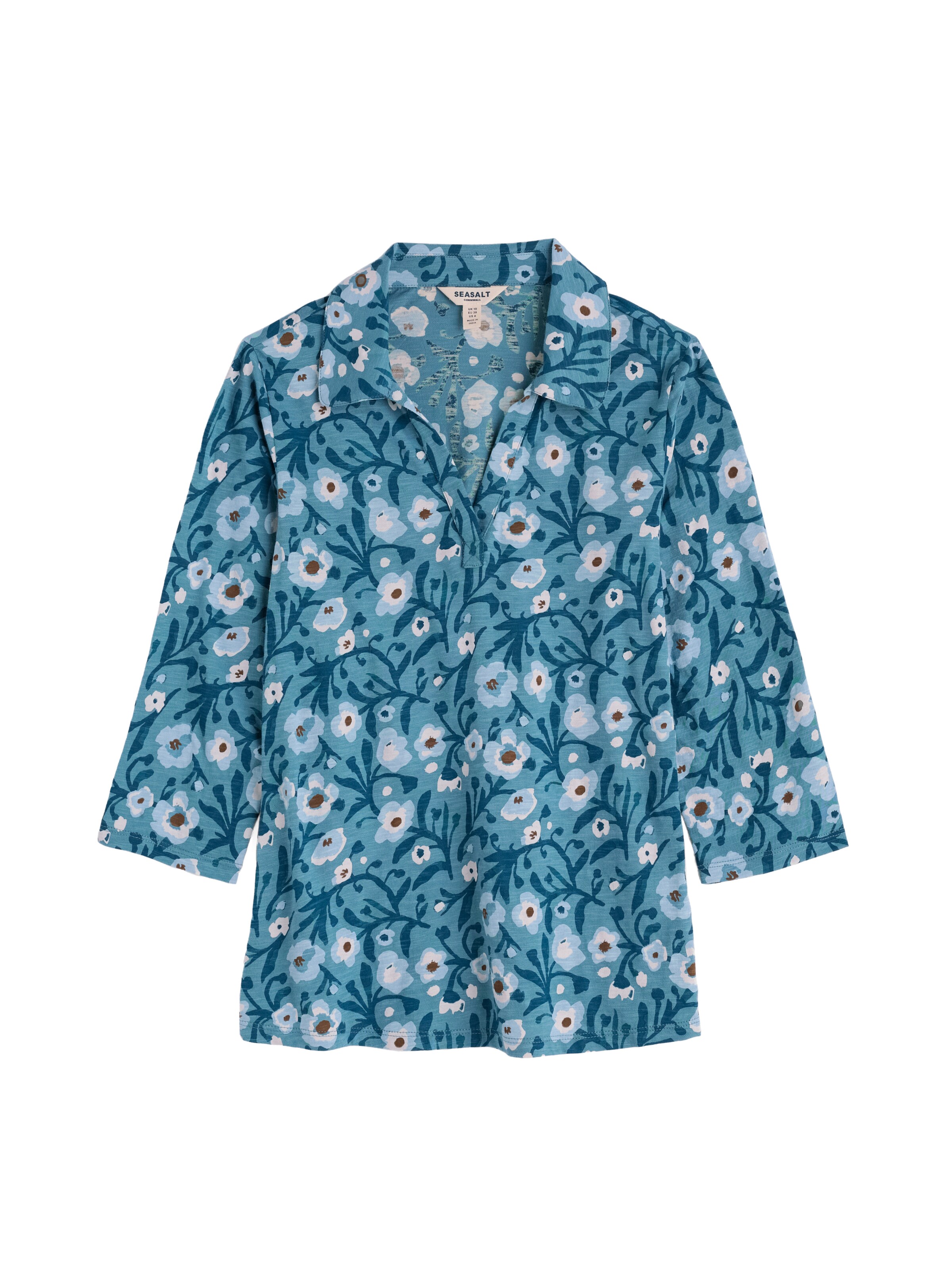Seasalt Cornwall Blouse 'Wavecrest' in Blauw: voorkant