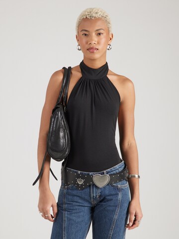 WEEKDAY Top 'Fliss' in Schwarz: Vorderseite