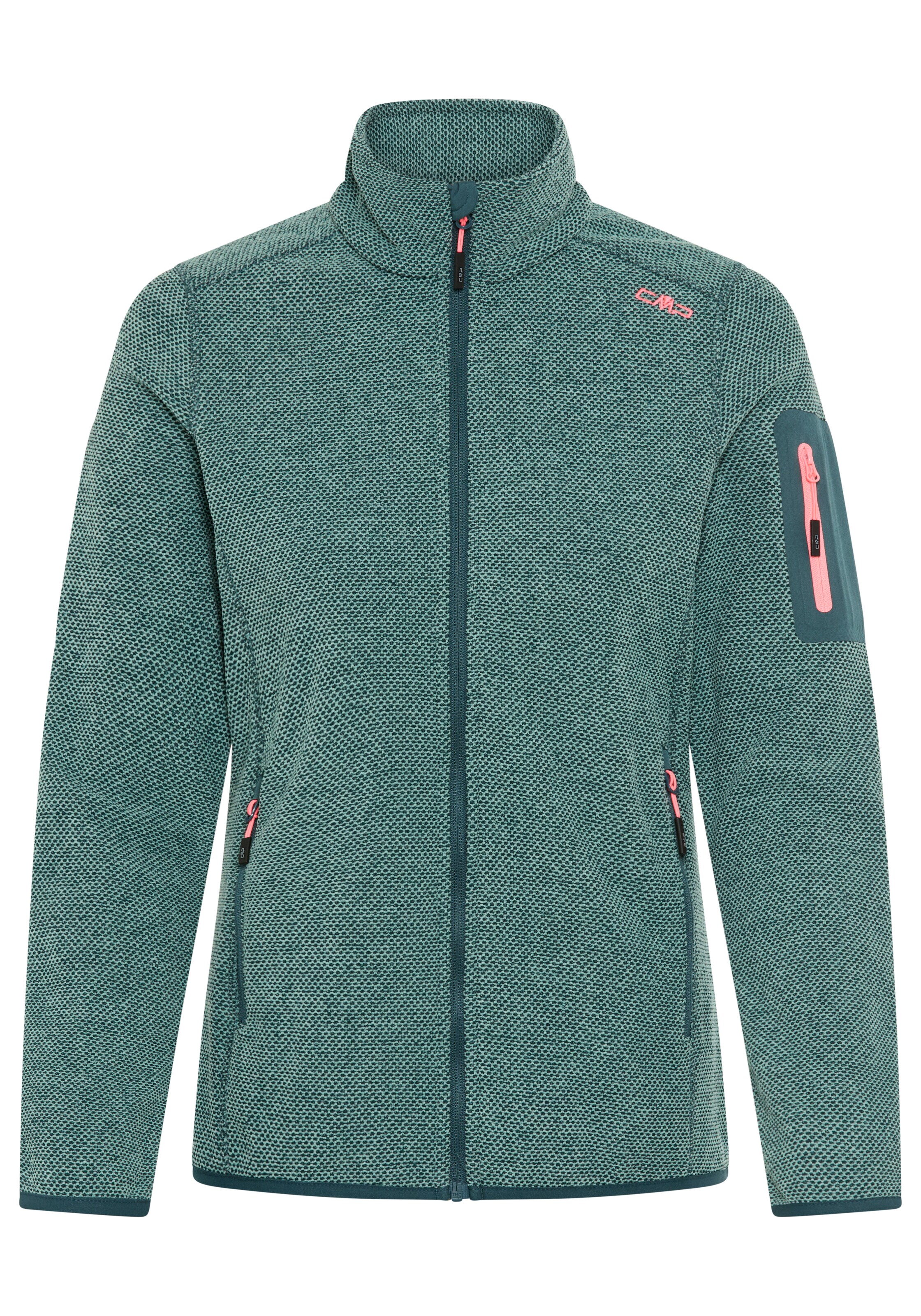 CMP Athletic Fleece Jacket in Green: front
