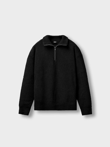 Burocs Sweater 'Knit Half-Zip' in Black: front