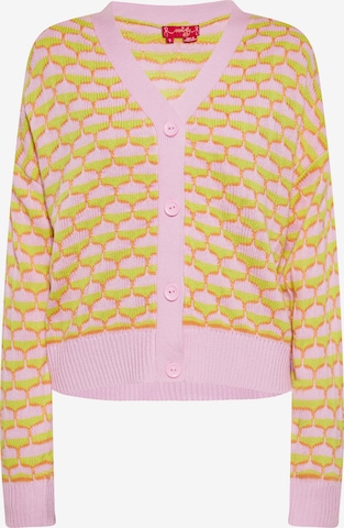 swirly Knit Cardigan in Pink: front