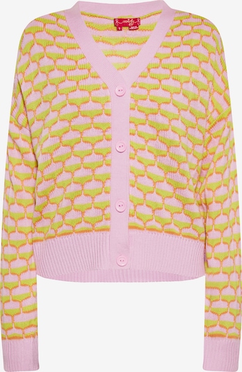 swirly Knit cardigan in Light green / Orange / Light pink, Item view