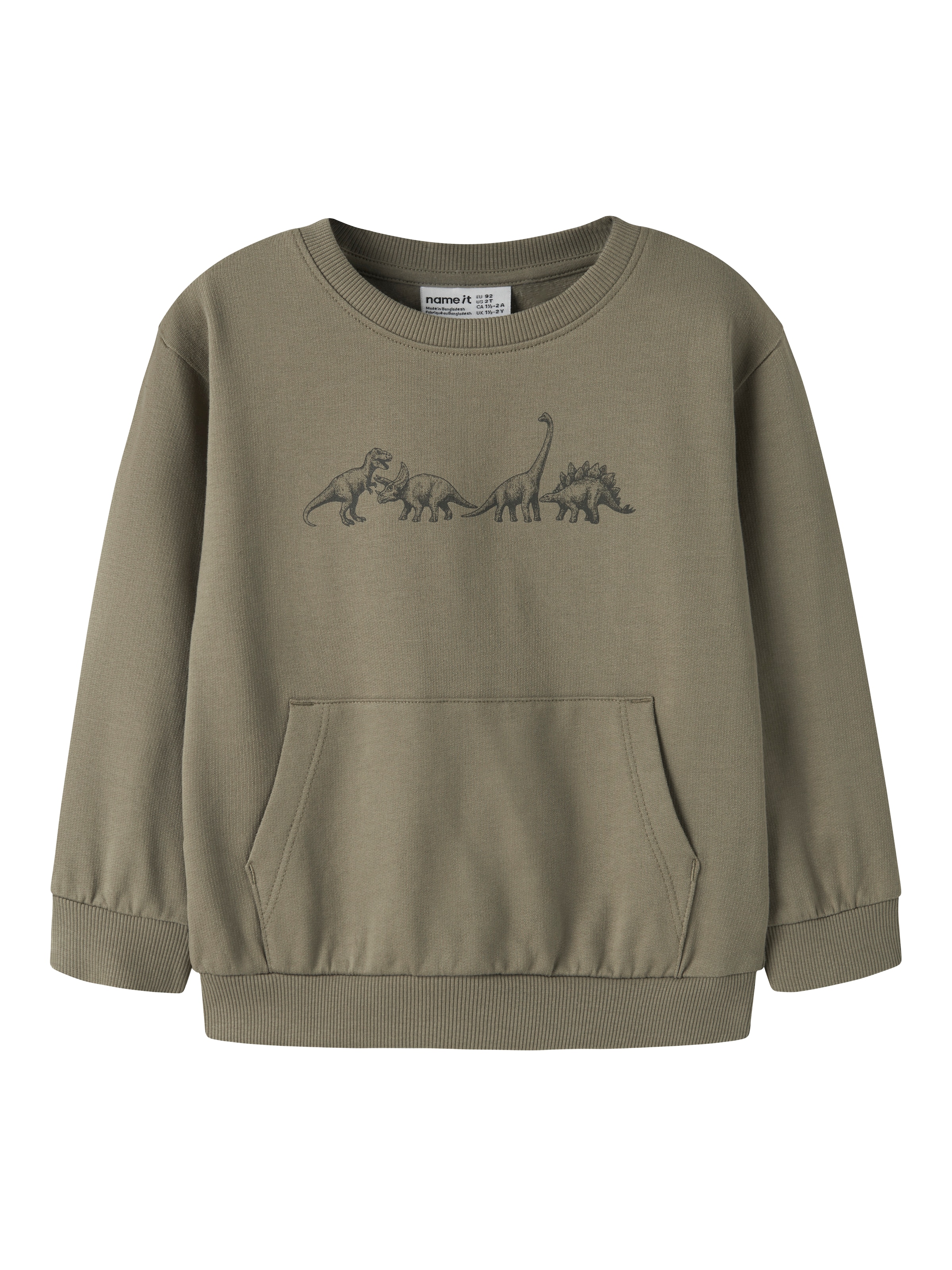 NAME ITSweater majica 'NMMVILDAR' - zelena boja: prednji dio