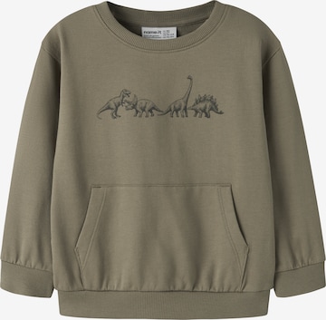 NAME ITSweater majica 'NMMVILDAR' - zelena boja: prednji dio
