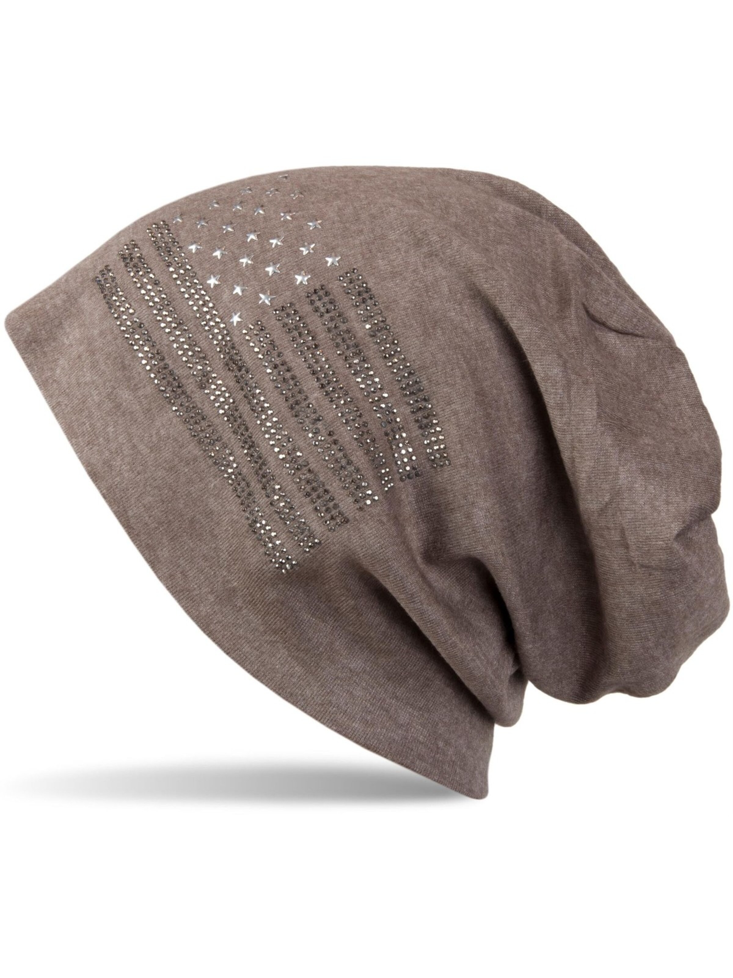 styleBREAKER Mütze 'Beanie mit USA Flagge aus Strass'‌‌‌‌‌‌‌‌ in 54-64 in braun, Produktansicht