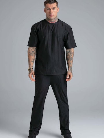 Maglietta 'Plisse' di SikSilk in nero