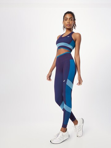 ASICS Skinny Sportovní kalhoty 'NAGINO' – modrá