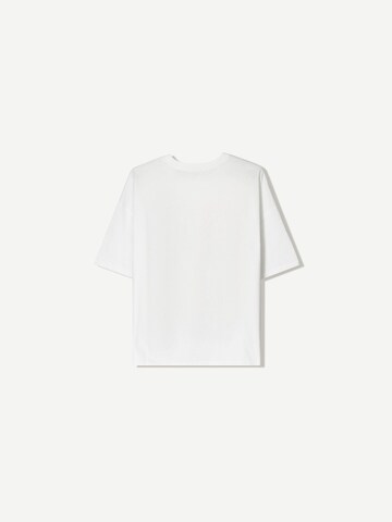Bershka T-shirt 'BILLIE EILISH' i vit