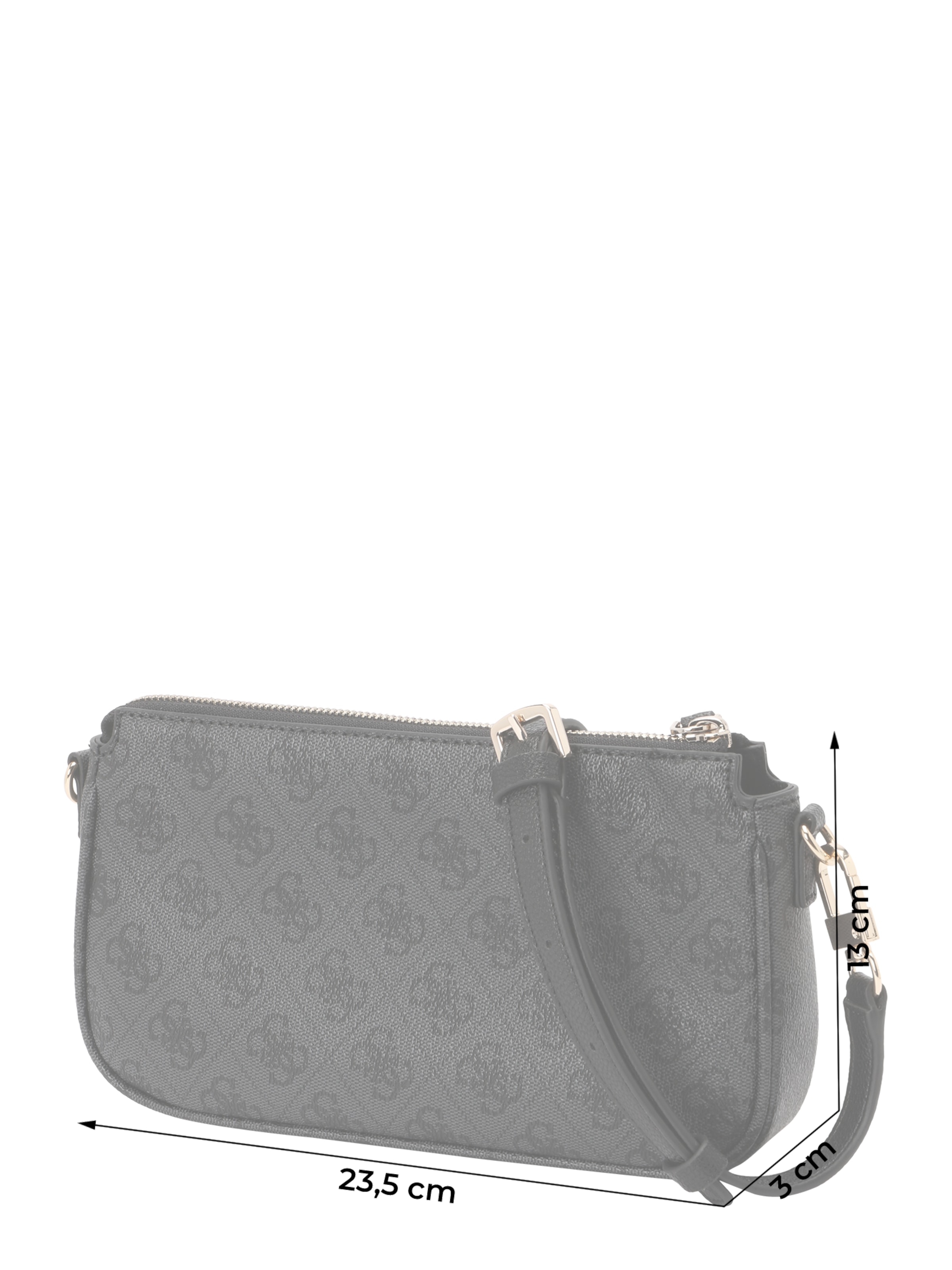 GUESS Τσάντα ώμου 'NOELLE II DBL POUCH CROSSBODY' σε γκρι