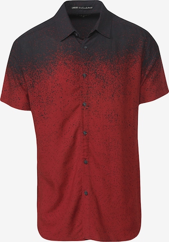 KOROSHI Slim fit Button Up Shirt in Red: front