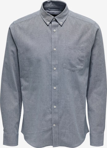 Only & Sons Slim fit Button Up Shirt 'TORP' in Blue: front