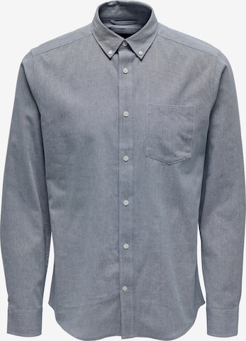 Slim fit Camicia 'TORP' di Only & Sons in blu: frontale