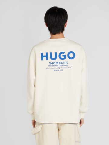 HUGO Sweatshirt 'Naviu' in Wit: voorkant
