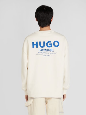HUGO Blue Μπλούζα φούτερ 'Naviu' σε λευκό: μπροστά