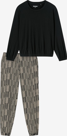SCHIESSER Pyjama 'Modern Nightwear' in Zwart: voorkant