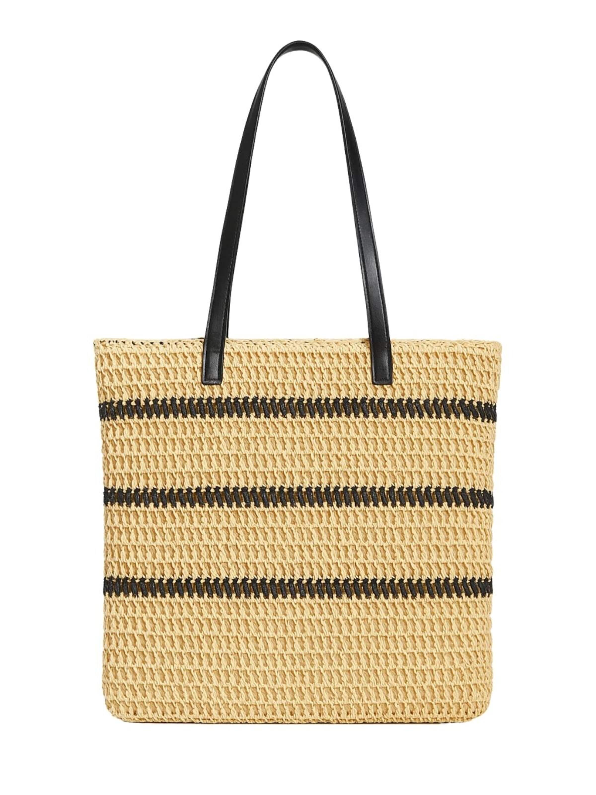 PIECES Strandtas in One Size in de kleur Beige, Productweergave
