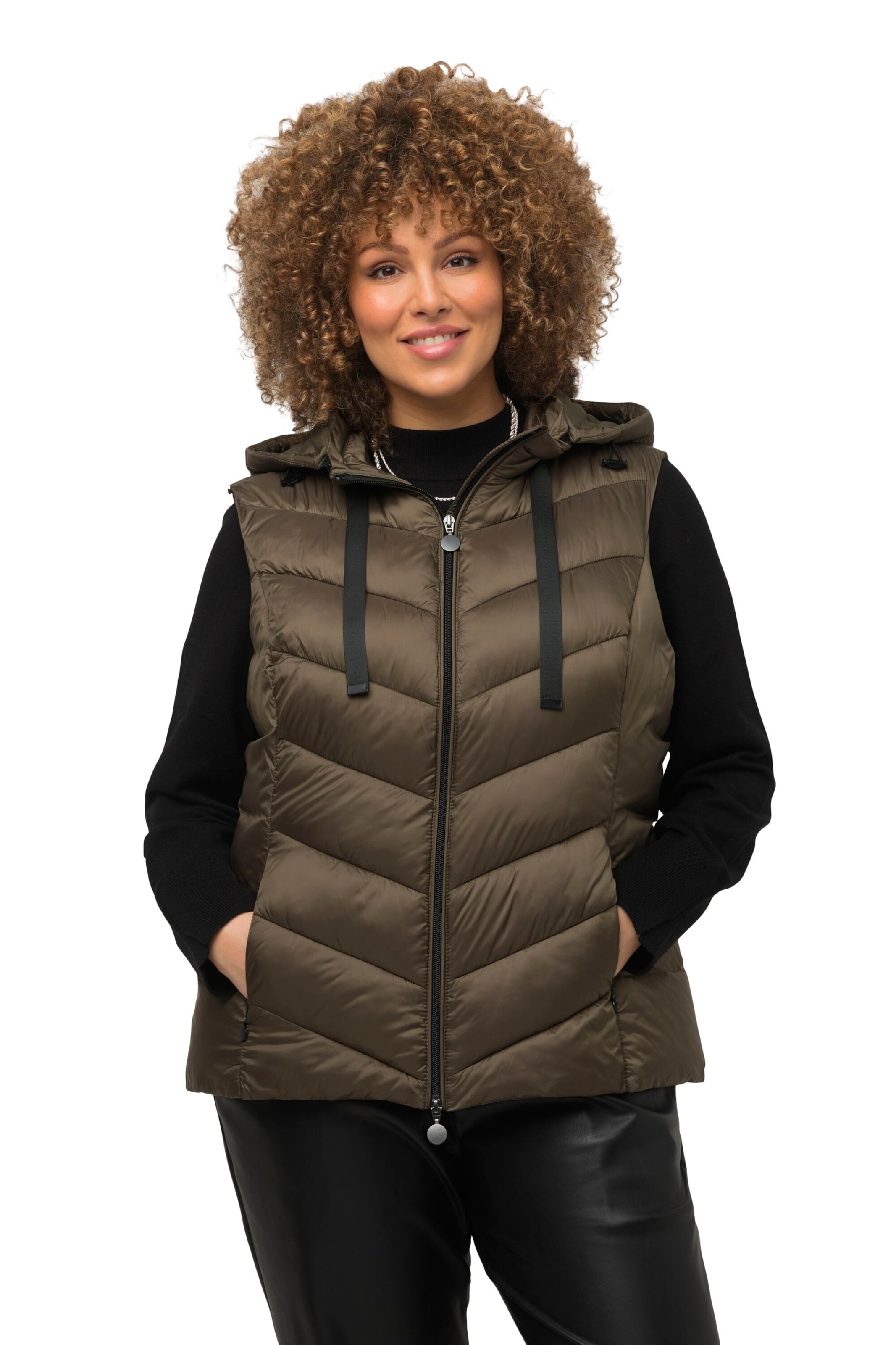 Ulla Popken Weste 'HYPRAR' in Braun: Vorderseite