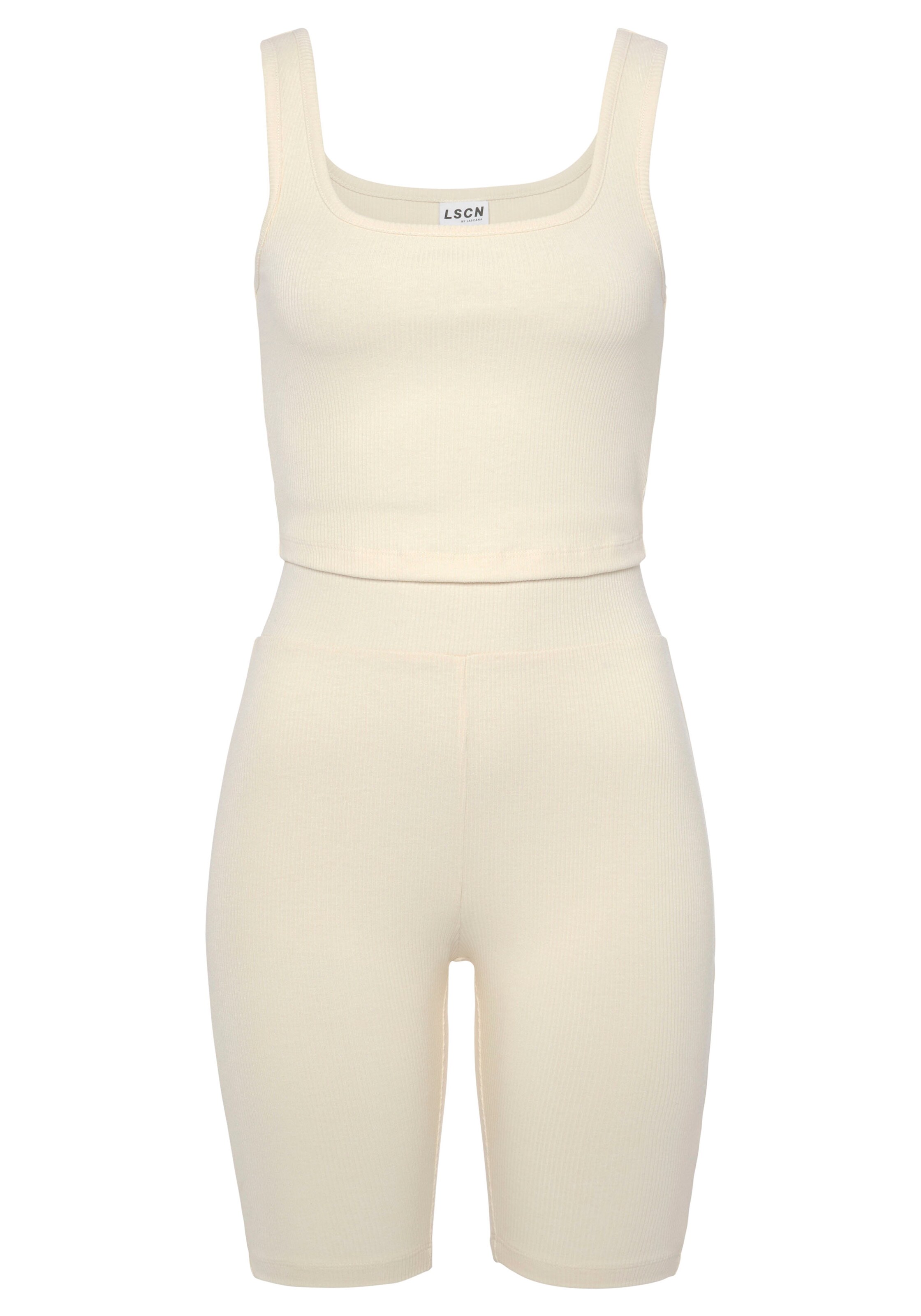 LASCANA Hausanzug in Beige: Vorderseite