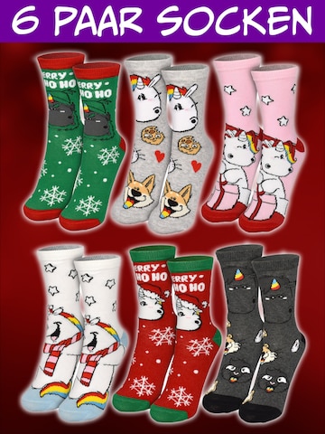 pummel & friends Socken 'Adventskalender Pummeleinhorn mit 12 Paar'‌‌‌‌‌ in Mischfarben