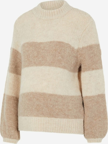 Pieces Maternity Sweater 'Fania' in Beige: front