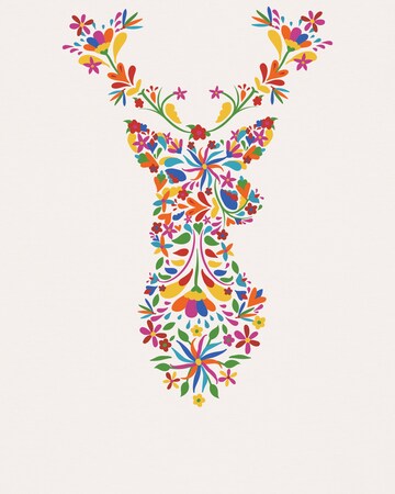 Watapparel Shirt ' Floral Deer ' in White