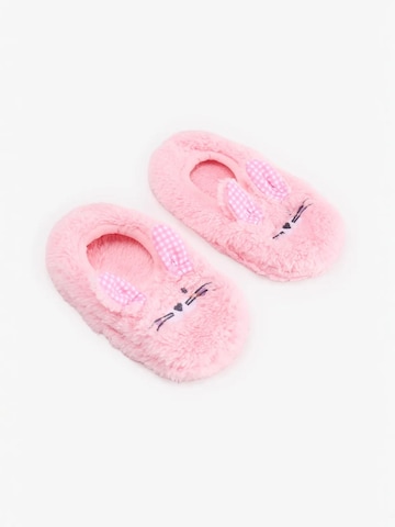 Penti Nogavice 'PENTI Mädchen Hausschuhsocken mit Karos und Häschen' | roza barva