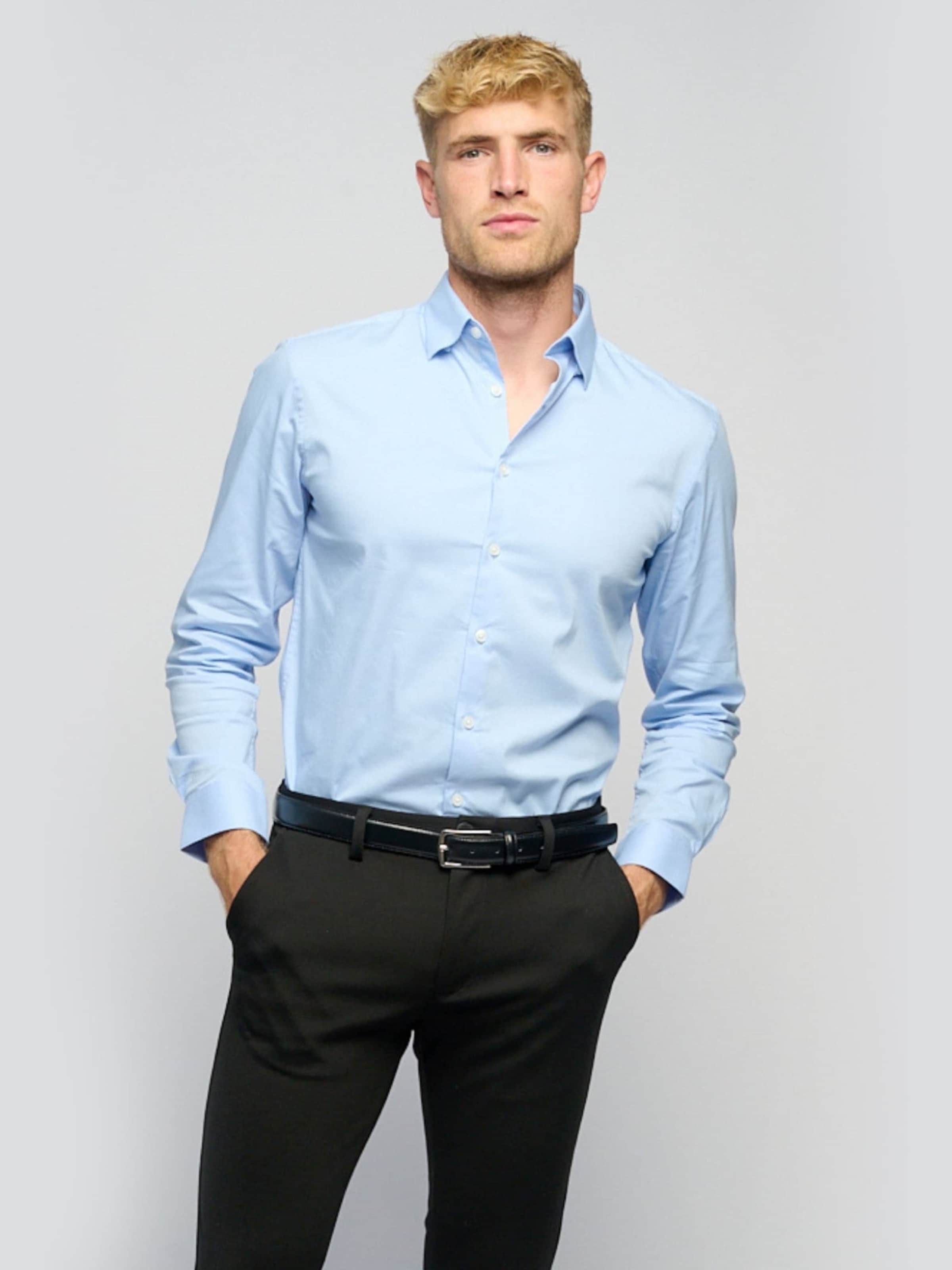 TEESHOPPEN Regular Fit Hemd in Blau: Vorderseite