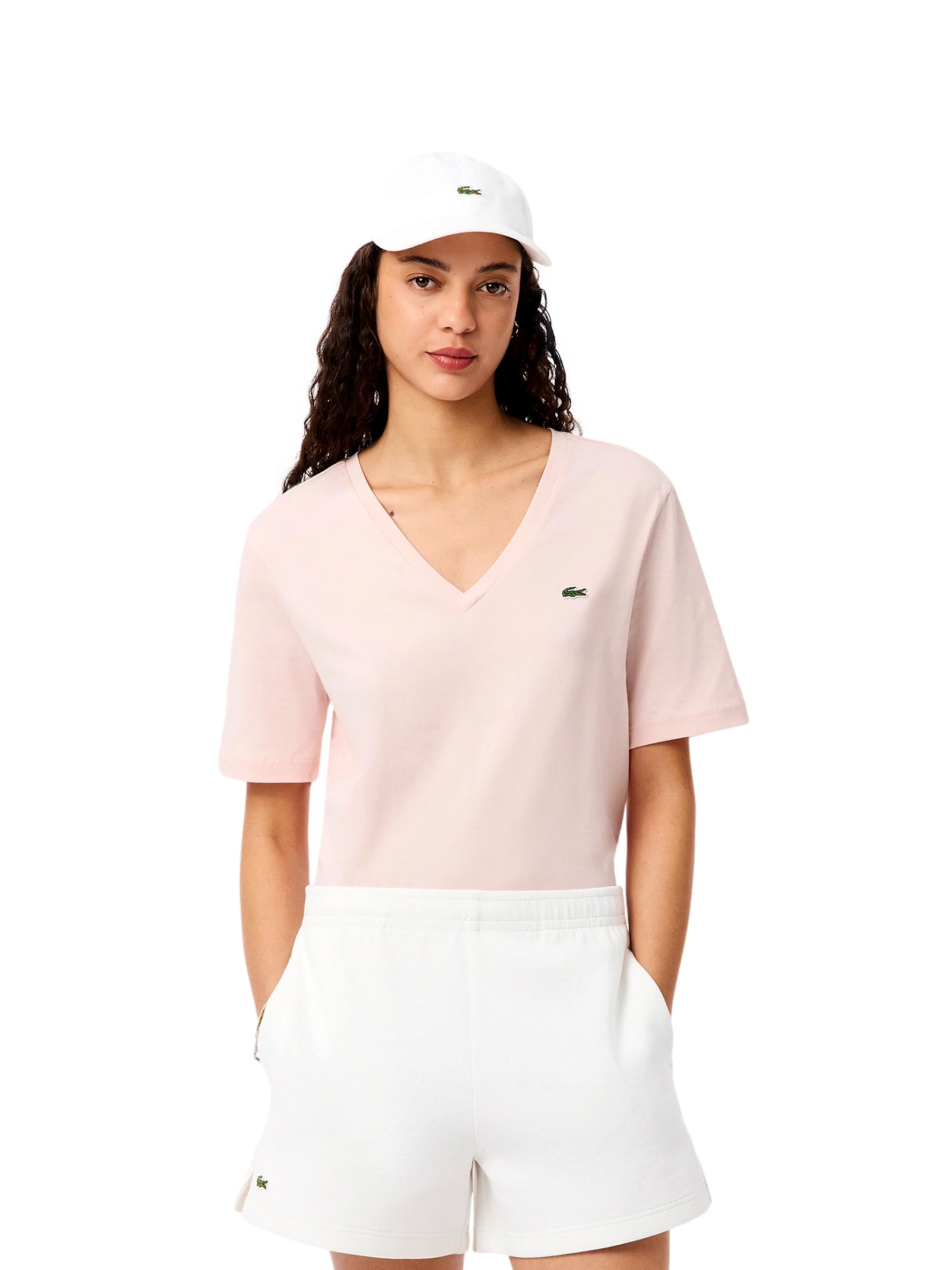 T-shirt LACOSTE en rose : devant