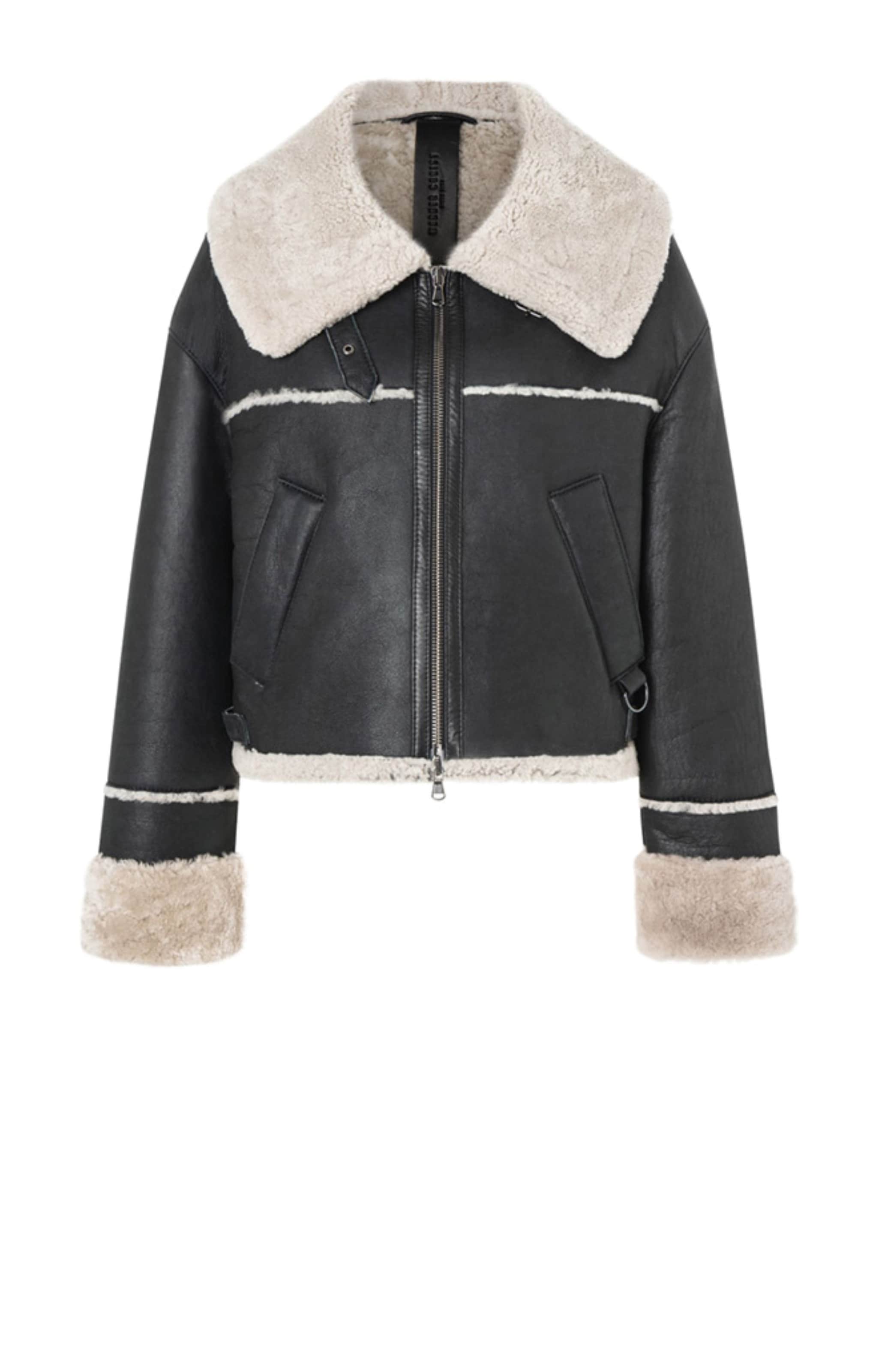 Werner Christ Lederjacke 'Heidi' in Schwarz: Vorderseite