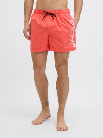JACK & JONES Zwemshorts 'JPSTMaui' in Oranje: voorkant