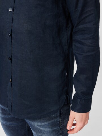 BOSS Black Regular fit Button Up Shirt 'Roger' in Blue