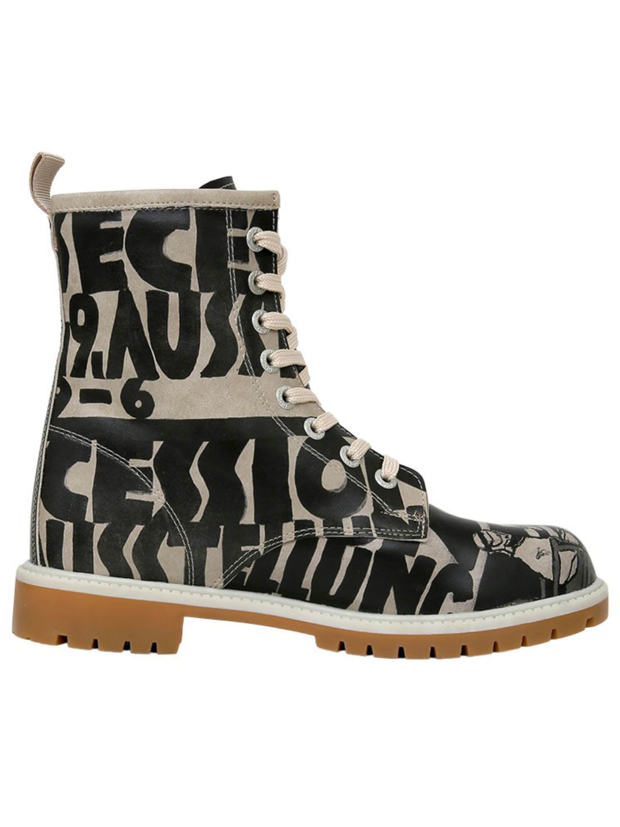 DOGO Lace-Up Boots 'DOGO Boots - Supper BlackWhite' in Black