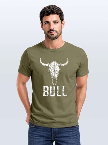Neverless Shirt 'Bull'‌ in Grün