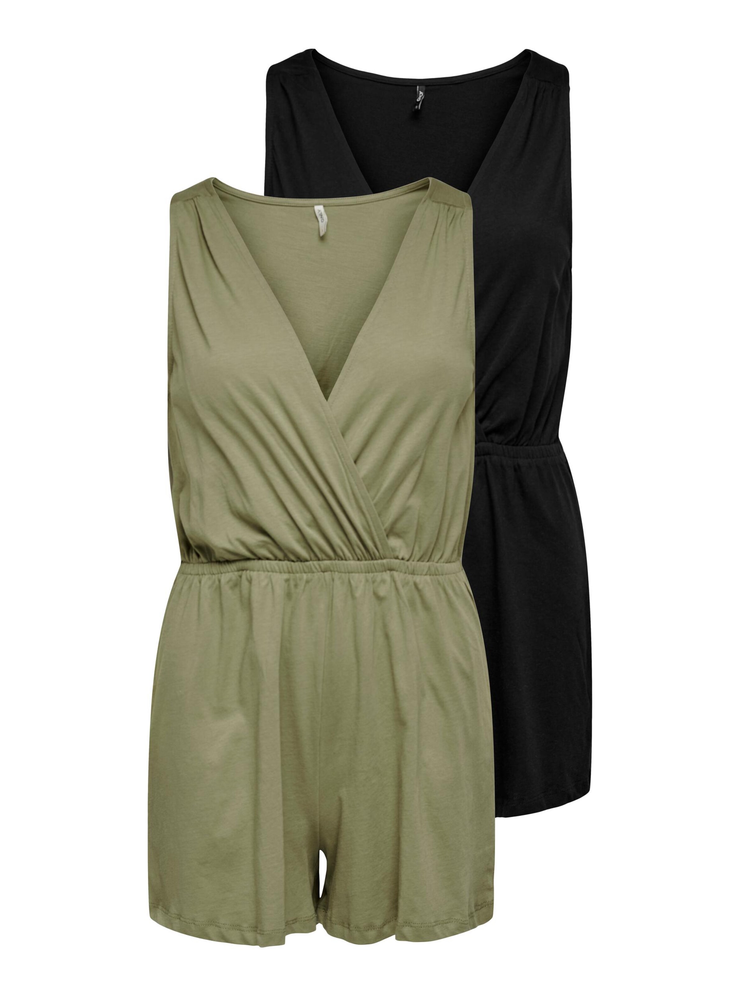 Frauen Große Größen ONLY Jumpsuit 'MAY' in Oliv, Schwarz - VO47587 Frauen Große Größen ONLY Jumpsuit 'MAY' in Oliv, Schwarz - VO47587