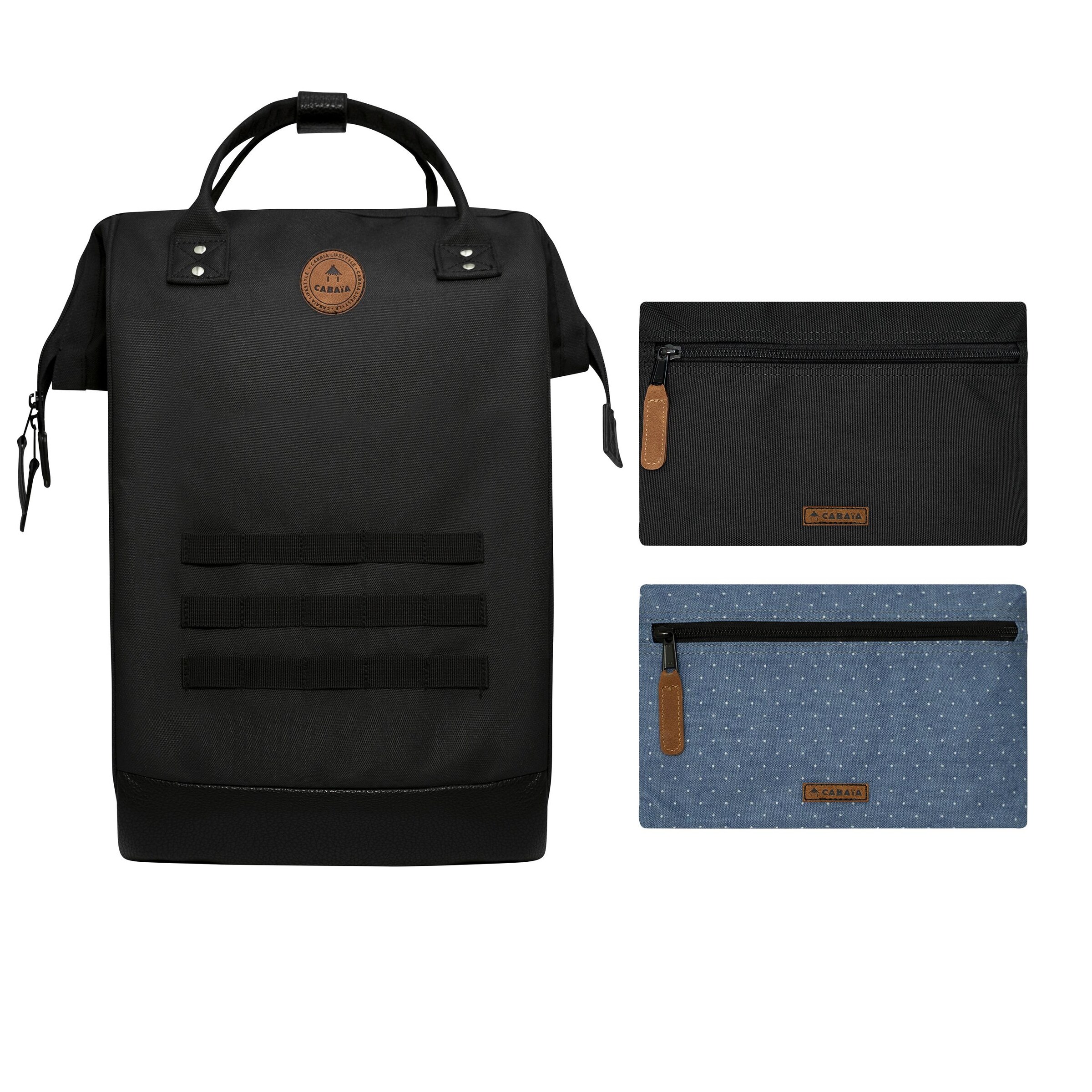 Cabaia Rucksack 'Adventurer' in Schwarz: Vorderseite