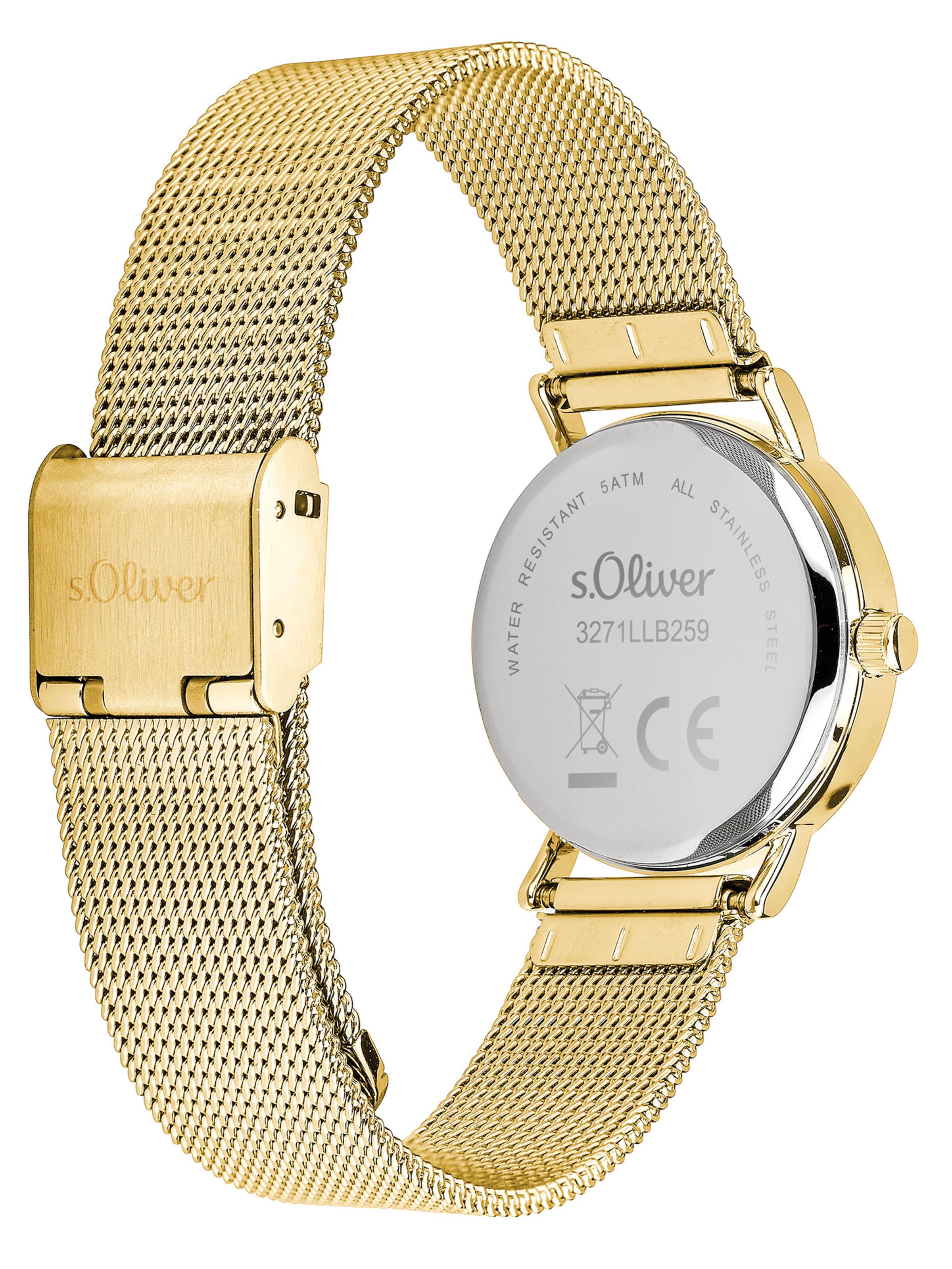 Montre à affichage analogique s.Oliver en or