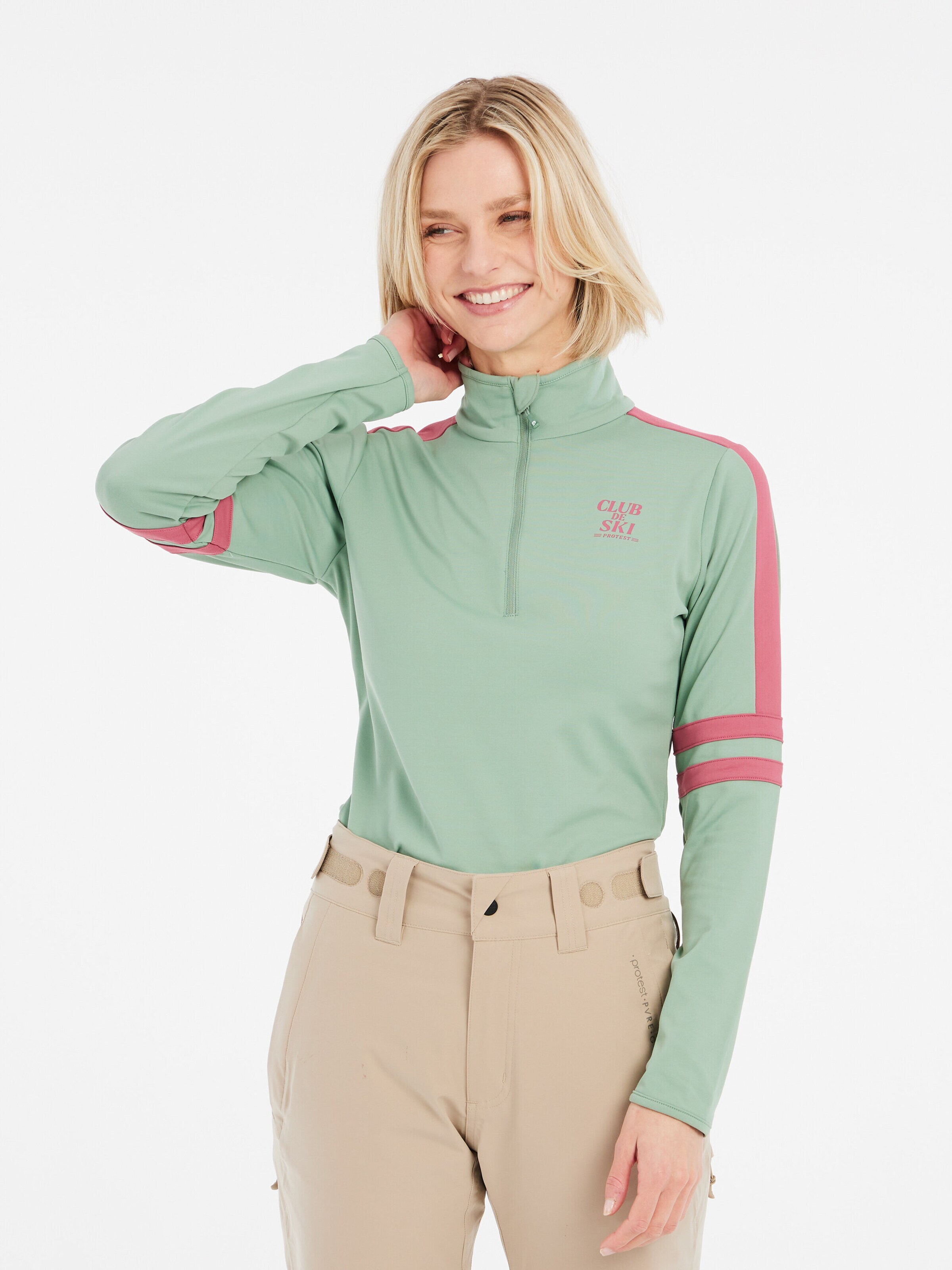 PROTEST Sportief sweatshirt 'PRTPRUE' in Groen: voorkant
