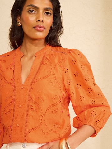 love & roses Blouse in Oranje